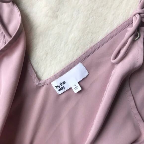 Revolve By the Way Pink Tie Shoulder Tank Top - Picture 4 of 4